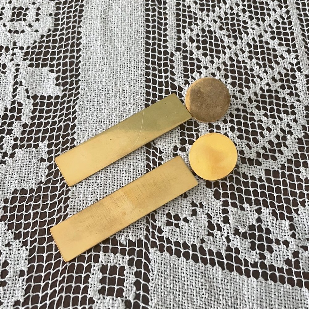 Brass Statement Earrings - image 2